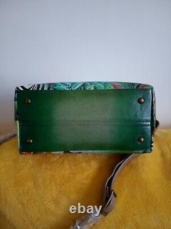 Womens Anuschka Hand Painted Leather Convertible Satchel Cross Body Handbag