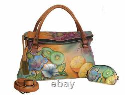 Womens Anuschka Hand Painted Leather Fruity Fiesta East West Convertible Handbag