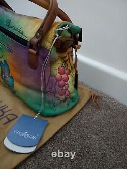 Womens Anuschka Hand Painted Leather Fruity Fiesta East West Convertible Handbag