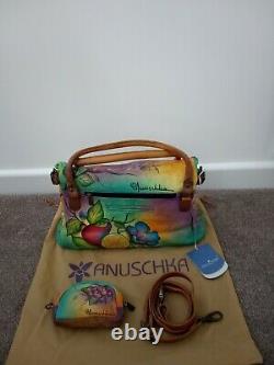 Womens Anuschka Hand Painted Leather Fruity Fiesta East West Convertible Handbag