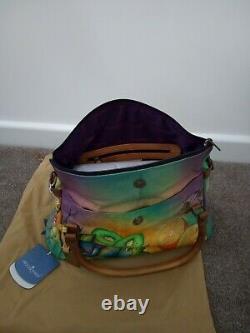 Womens Anuschka Hand Painted Leather Fruity Fiesta East West Convertible Handbag