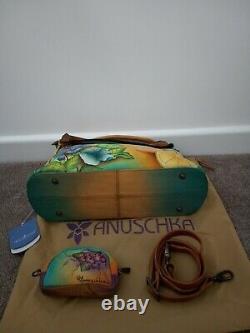 Womens Anuschka Hand Painted Leather Fruity Fiesta East West Convertible Handbag