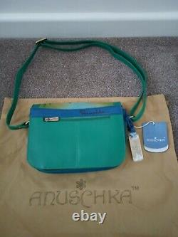 Womens Anuschka Leather Hand Painted Two For Joy 14001-TFJ Cross Body Handbag