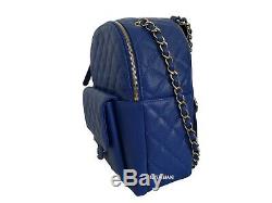 $sale! Chanel Blue Caviar CC Day Backpack Gold Hw Medium New Travel Classic Bnib