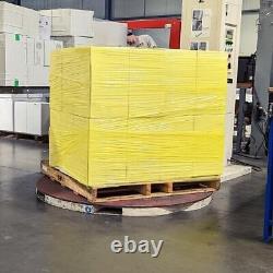 2 rouleaux de machine d'enroulement de palette étirable 20 x 5000' 63 jauges film jaune teinté
