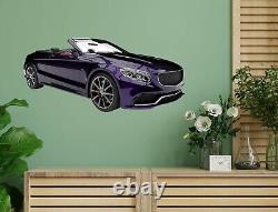 Affiche murale de papier peint de voiture décapotable 3D Purple Convertible N17 Stickers muraux de transport Zoe
