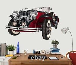 Affiche murale de papier peint de voiture décapotable N025 cool en 3D Autocollants muraux de transport Zoe