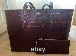 Aspinal De Londres Bordeaux Croc Leather Large Regent Tote Bag Rrp £425.00