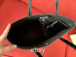Aspinal Of London Black Croc Leather Large Regent Tote Bag Rrp 425,00 £ + Sac Cadeau