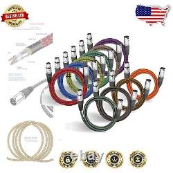 Câble de microphone XLR robuste de 6 pieds, pack de 10, tressé, performance sonore HI-FI