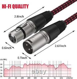 Câble de microphone XLR robuste de 6 pieds, pack de 10, tressé, performance sonore HI-FI