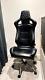 Chaise De Bureau Pivotante Inclinable En Cuir Noir D'occasion Convertie