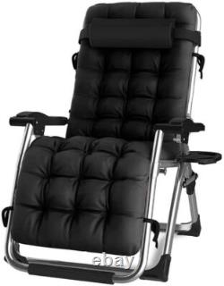 Chaise longue de jardin Zero Gravity lourde, transat de plage pliant et inclinable pour l'extérieur.