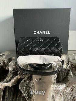 Chanel Alors Noir Mini Coco Poignée Petit Classique Flap Veau Nouveau Caviar Nwt 2020 20a