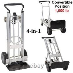 Chariot à bras robuste à roulettes Dolly pour le déplacement d'appareils électroménagers et de meubles en acier de 4 pouces.
