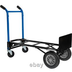 Chariot à main 4 en 1 à changement rapide avec roue en caoutchouc solide de 10 pouces, robuste