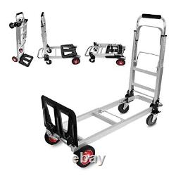 Chariot à main en aluminium 3 en 1 convertible, robuste et polyvalent