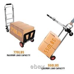 Chariot à main en aluminium 3 en 1 convertible, robuste et polyvalent
