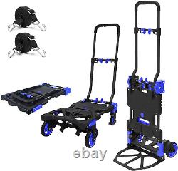 Chariot à main pliable robuste avec capacité de charge de 330 lb, chariot convertible avec Re