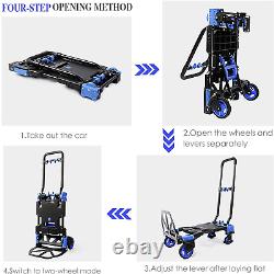 Chariot à main pliable robuste avec capacité de charge de 330 lb, chariot convertible avec Re