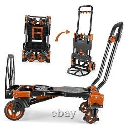 Chariot à main pliant 330LB, capacité lourde, combinaison de quatre 330LB orange