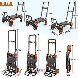 Chariot à main pliant 330LB, capacité lourde, combinaison de quatre 330LB orange