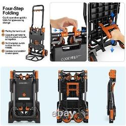 Chariot à main pliant 330LB, capacité lourde, combinaison de quatre 330LB orange