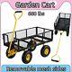 Chariot De Jardin En Fer Avec Côtés En Maille Amovibles Pour Se Transformer En Chariot Utilitaire à Plateau Plat