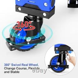 Chariot pliable de 330 lb à usage intensif, combinant quatre chariots bleus de 330 lb