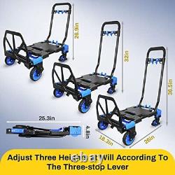 Chariot pliable robuste capacité de charge 440LB, modèle de base convertible
