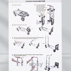 Chariot pliant de 150 kg avec poignée télescopique, robuste