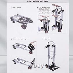 Chariot pliant de 150 kg avec poignée télescopique, robuste