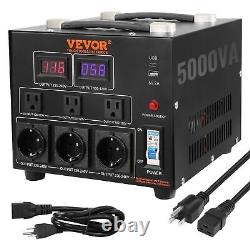 Convertisseur de tension VEVOR, 5000W, transformateur robuste de montée/descente