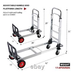 Dolly de chariot en aluminium lourd capacité 440lbs 2 en 1 convertible pliable