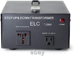 Elc T-2000 2000 Watts Convertisseur De Tension Transformateur Étape Vers Le Haut/down 110v/220v