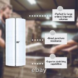 Emballage rétractable soufflé pour machine à palettes, 20 rouleaux de 20 x 5000 pieds, film étirable de 90 microns