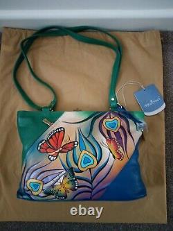 Femme Anuschka Leather Painted Flying Peacock Hobo Shoulder Handbag Femme Anuschka Leather Painted Flying Peacock Hobo Shoulder Handbag Women’s Anuschka Leather Painted Flying Peacock Hobo Shoulder Handbag Women’s Anuschka Leather Painted
