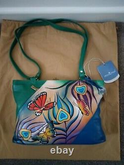 Femme Anuschka Leather Painted Flying Peacock Hobo Shoulder Handbag Femme Anuschka Leather Painted Flying Peacock Hobo Shoulder Handbag Women’s Anuschka Leather Painted Flying Peacock Hobo Shoulder Handbag Women’s Anuschka Leather Painted
