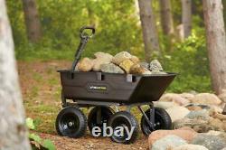 Gorilla Carts Gor6ps Heavy-duty Poly Yard Dump Cart With 2-in-1 Convertible Hand
