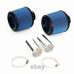Kit d'admission de filtre à air double cône à haut débit pour BMW N54 135i 335i 535i Z4 3.0L Bleu