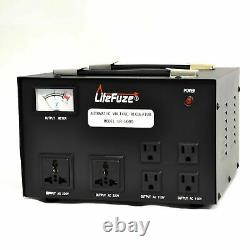 Litefuze 5000 Watt Voltage Convertisseur Transformateur Heavy Duty Regulator Meter