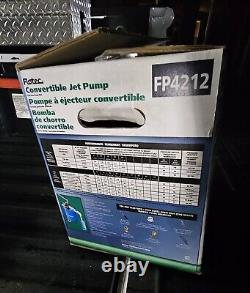 NOUVEAU Modèle FP4212 de Flotec Pompe à eau à jet convertible en fonte 1/2 HP Heavy Duty