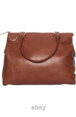 Nouveau Oemi Baby Brownstone Aniline Pebbled Premium Leather Diaper Tot Satchel Bag