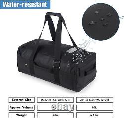 Sac à dos et sac de voyage résistant à l'eau MIER Heavy Duty Convertible 60L, noir