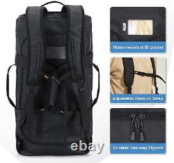 Sac à dos et sac de voyage résistant à l'eau MIER Heavy Duty Convertible 60L, noir