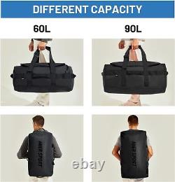 Sac à dos et sac de voyage résistant à l'eau MIER Heavy Duty Convertible 60L, noir