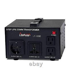 Série LiteFuze LT 1000 Watt Convertisseur de tension Transformateur Étape Haut / Bas Noir