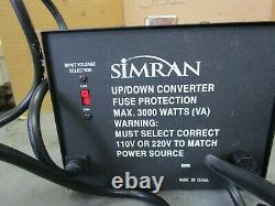 Simran Up/down Voltage Converter Sm-3000de Sm3000de 3000 Watts 110v/220v Nouveau