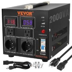 Transformateur Convertisseur de Tension VEVOR, 2000W, Transformateur Robuste Élévateur/Abaisseur