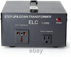 Transformateur De Convertisseur De Tension Elc 3000w Déploiement/down 110v/220v Noir(t-3000)